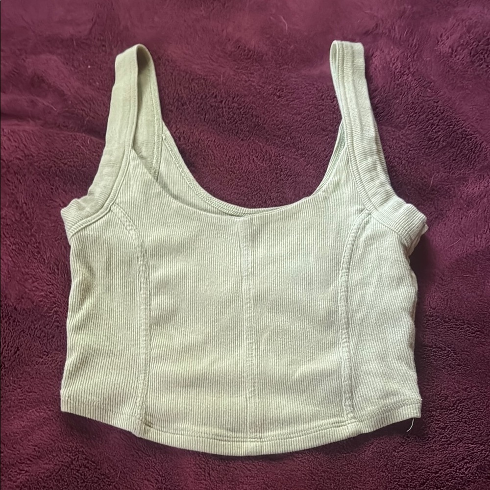 PacSun Green Sleeveless Crop Bustier Tank Top